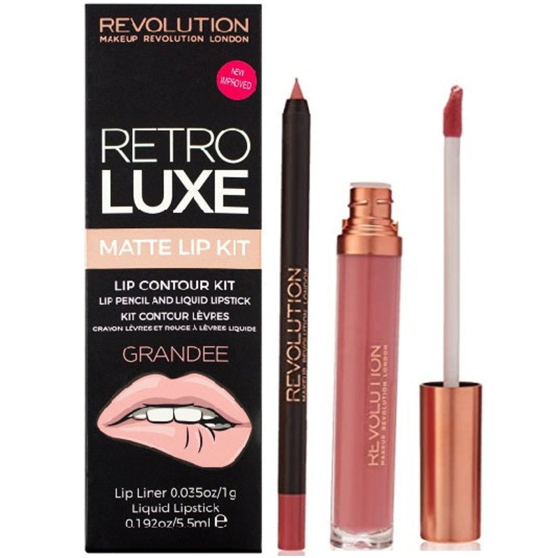 REVOLUTION Retro Luxe Lip Contour Kit – Pencil & Lipstick (Value Pack)
