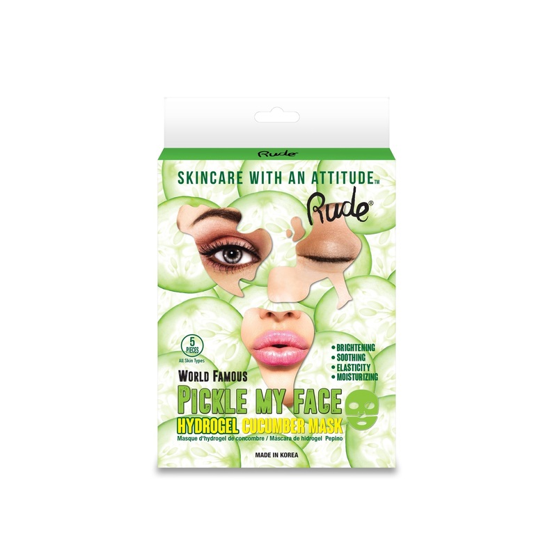 RUDE Pickle My Face Hydrogel Cucumber Mask, Pack of 5