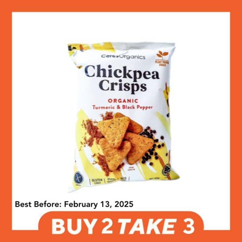 [B2T3] Ceres Organics Chickpea Crisps – Turmeric & Black Pepper (100g)