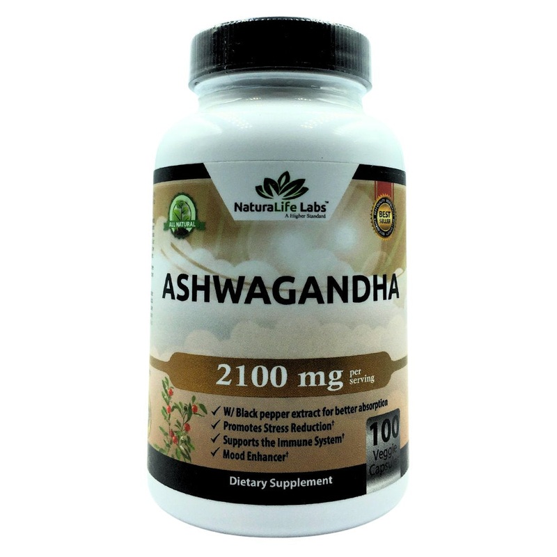 NaturaLife Labs Organic Ashwagandha 2100mg (100 veg caps)