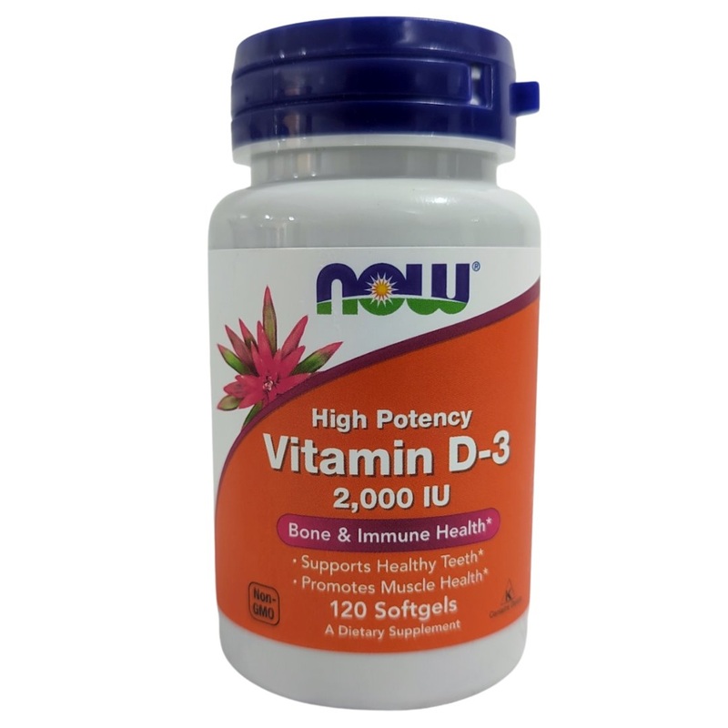 Now High Potency Vitamin D3 2000 IU (120 Softgels)