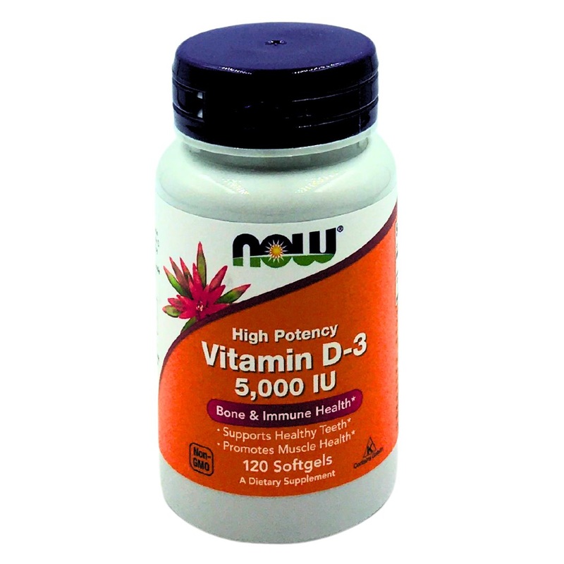 Now High Potency Vitamin D3 5000 IU (120 Softgels)