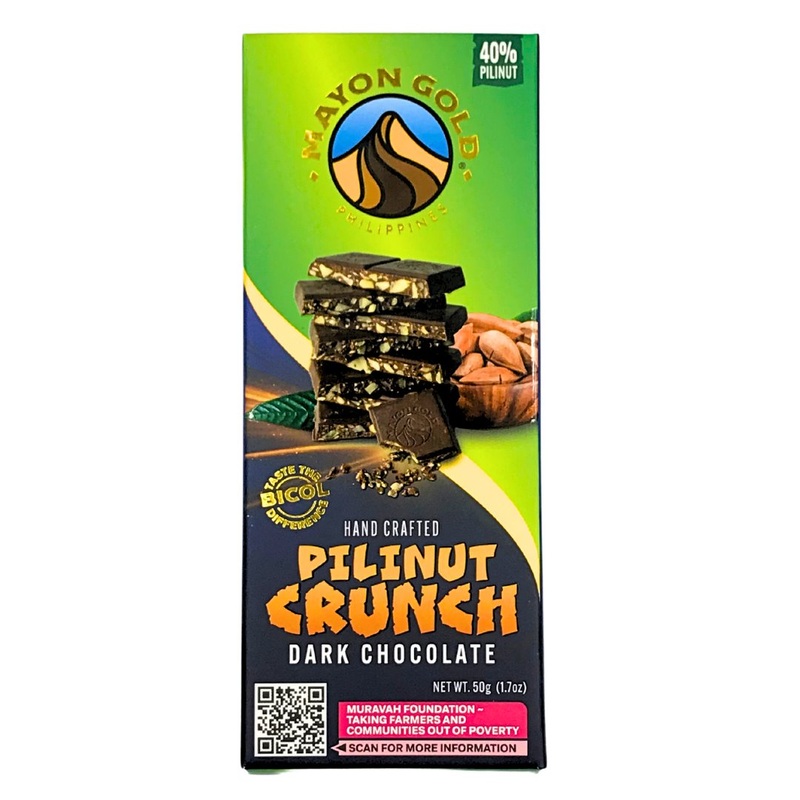 Mayon Gold Dark Chocolate – 40% Pilinut Crunch (50g)
