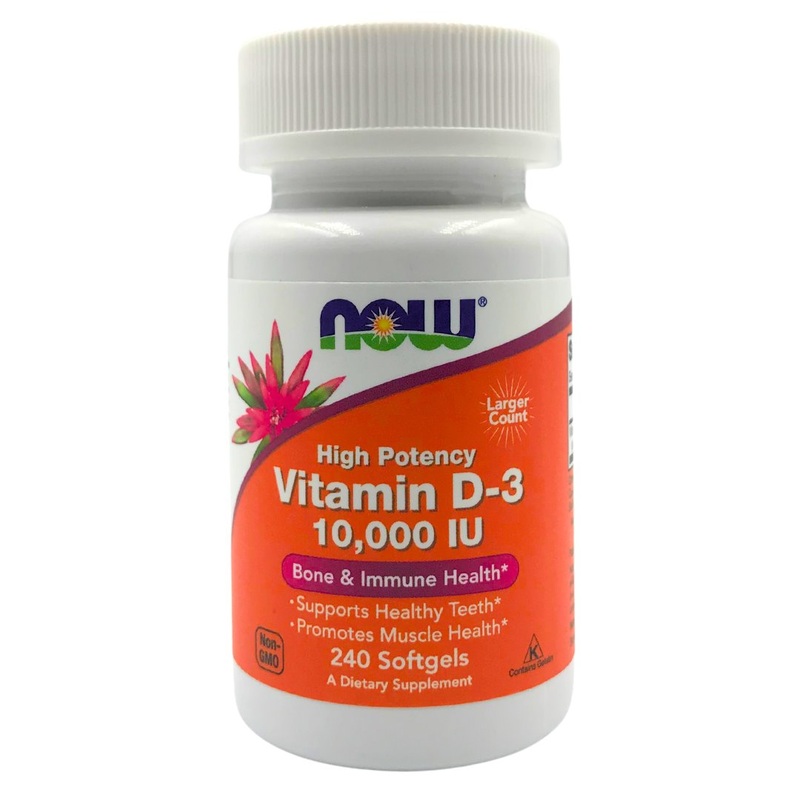 Now High Potency Vitamin D3 10000 IU (240 Softgels)