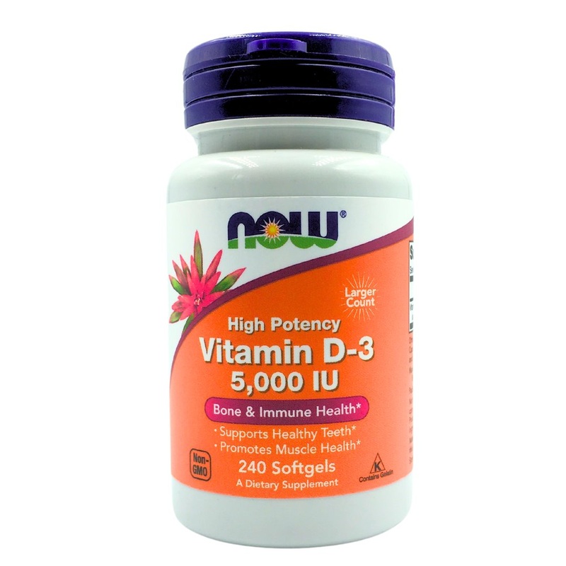 Now High Potency Vitamin D3 5000 IU (240 Softgels)