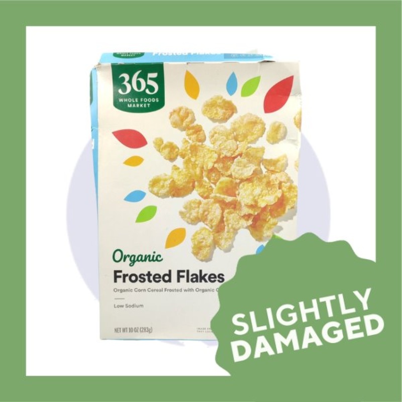 365 Organic Frosted Flakes Corn Cereal Frosted with Organic Cane Sugar (283g) – Slightly Damaged