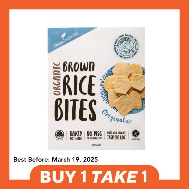 [B1T1] Ceres Organics Brown Rice Bites – Original (100g)