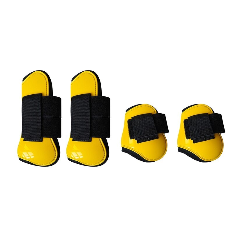 Yellow Hook and Loop Closure Adjustable Tendon & Fetlock Boots