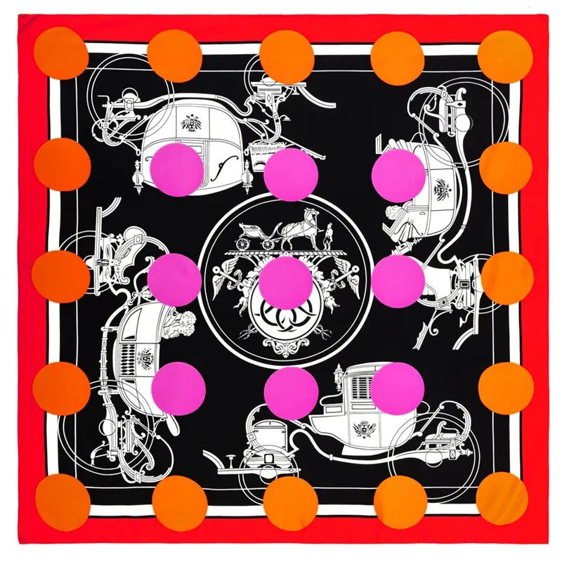 Zelmira Black & Orange Scarf / 90cm