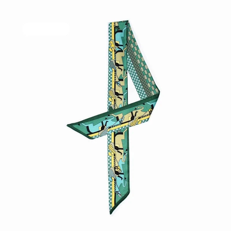 Fica Green Twilly Skinny Scarf