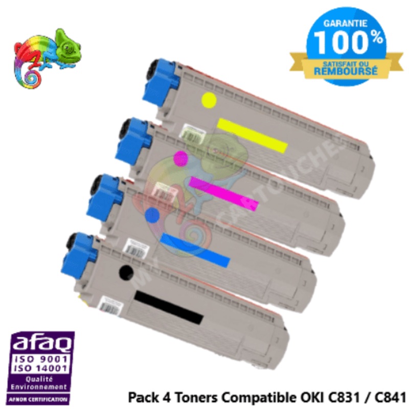 Pack de 4 Toner Laser Compatible Pour  OKI C 831 / C 841