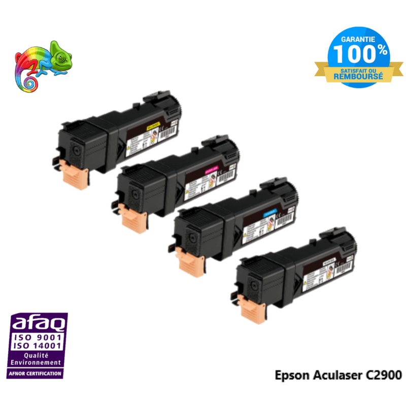 Pack de 4 Toner lasers Epson Aculaser C2900 Compatibles
