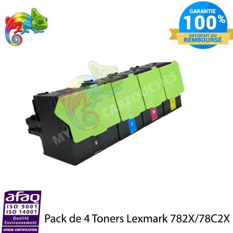 Lexmark 78C2X  – Pack de 4 Toner laser compatible avec Lexmark 78C2X B/Y/M/C
