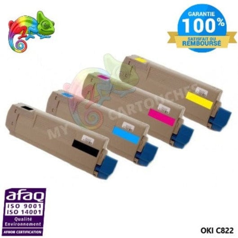Pack de 4 Toners Laser Compatible Pour  OKI C 822