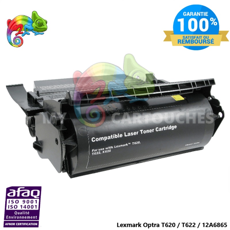 Toner laser T620 compatible Pour Lexmark 12A6865  Noir