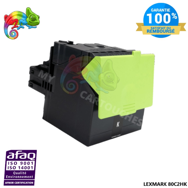 Toner Noir Lexmark pour CX410 / CX510 compatible 80C2HK0 / 80C2HKE / 802HK