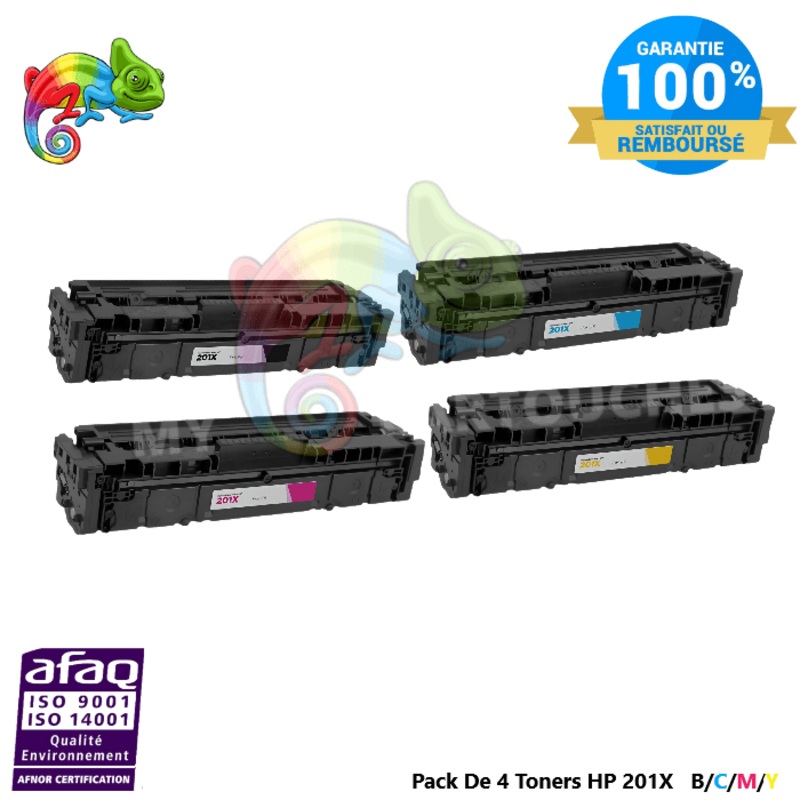HP 201X – Pack De 4 Toners Pour HP CF400X/01X/02X/03X Compatibles B/C/M/Y