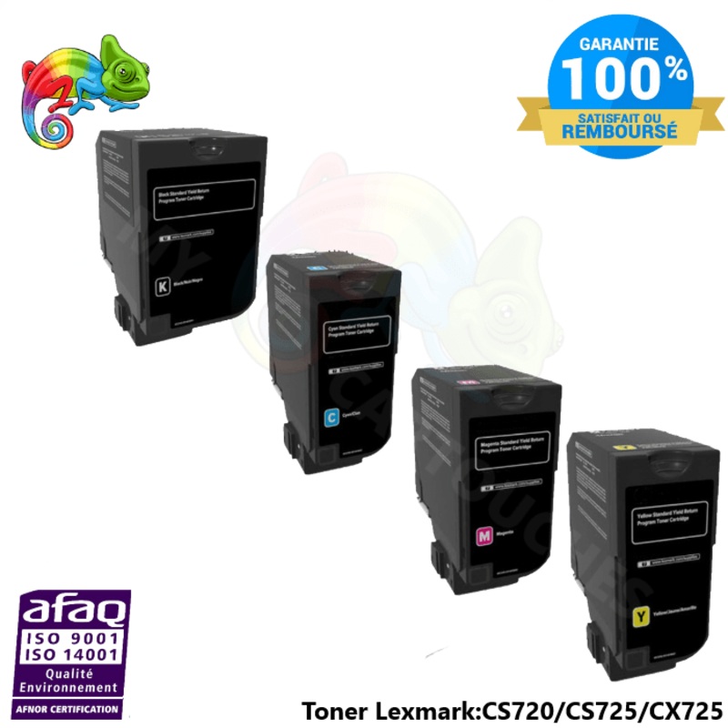 Lexmark 742S – Pack de 4 Toners pour Lexmark – Oem 74C2SY0