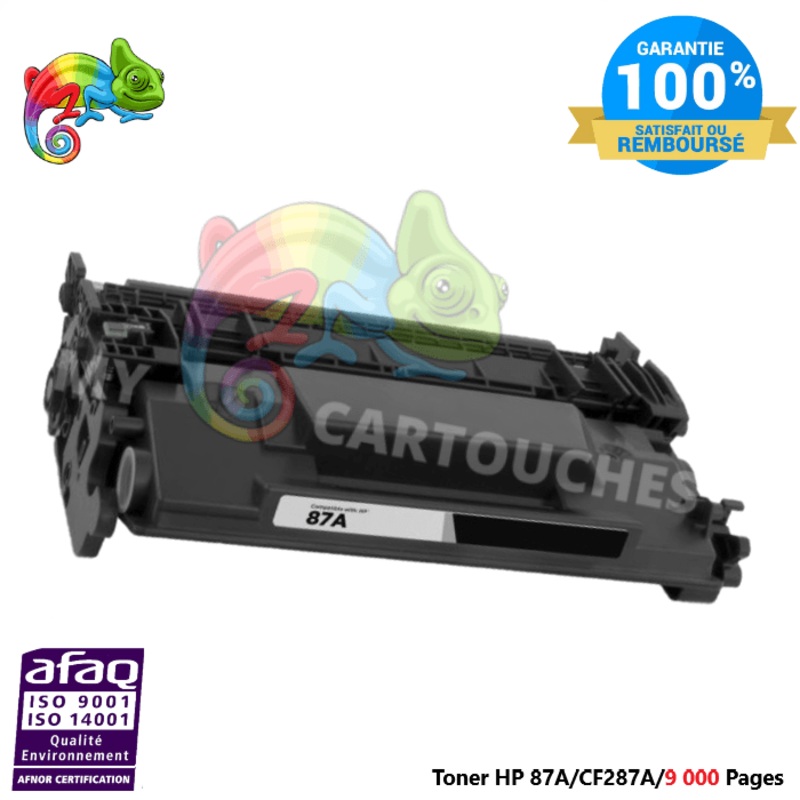 Toner Laser Pour  HP 87A  Noir Toner laser HP (CF287A) Compatible