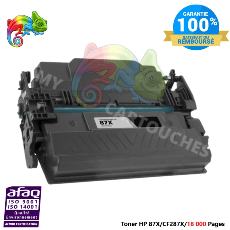 Toner Laser Pour  HP 87X  Noir Toner laser HP (CF287X) Compatible