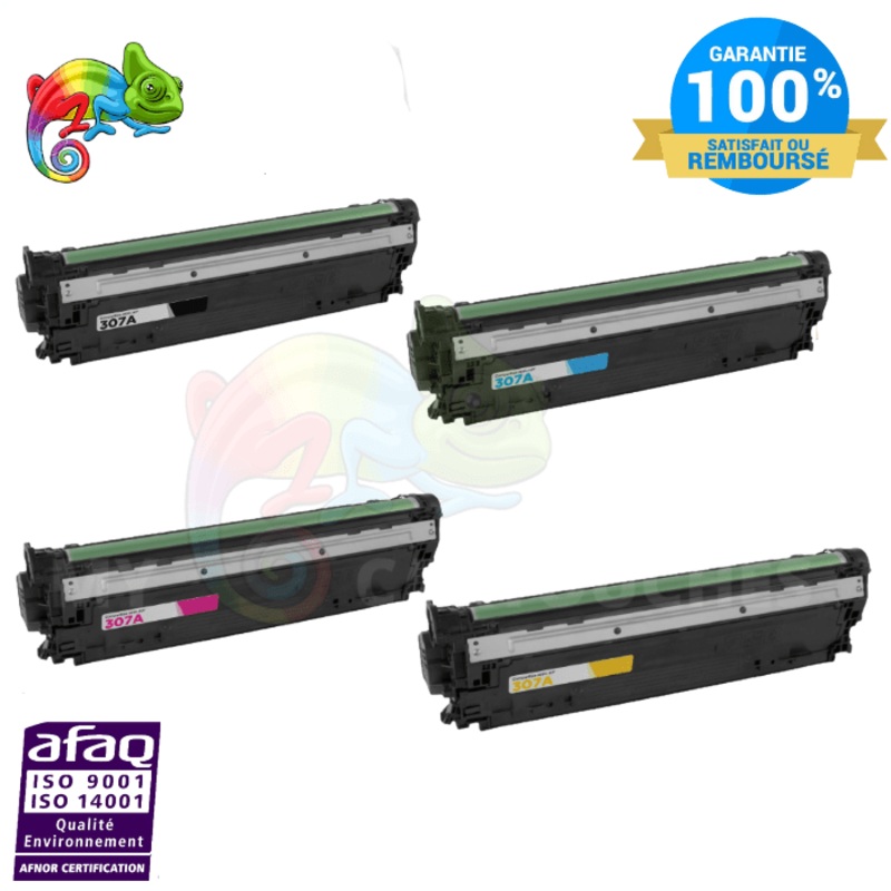 Pack de 4 Toners  Pour  HP 307A   Toner laser HP (CE740A/41A/42A/43A) Compatible