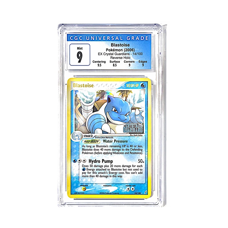 Pokemon Blastoise Crystal Guardians Reverse Holo 14/100 CGC 9