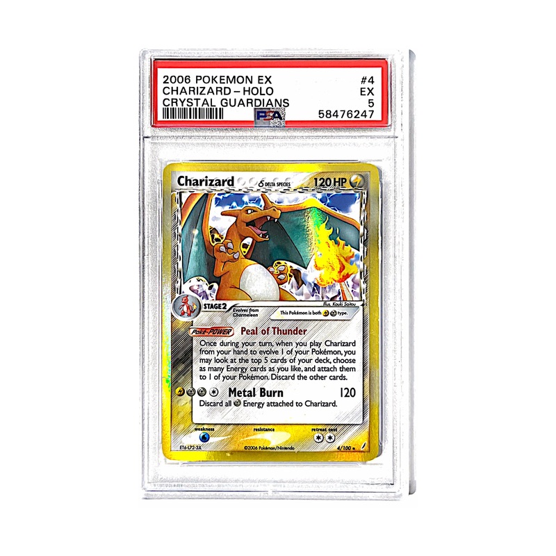 Pokemon Charizard Crystal Guardians Holo 4/100 PSA 5