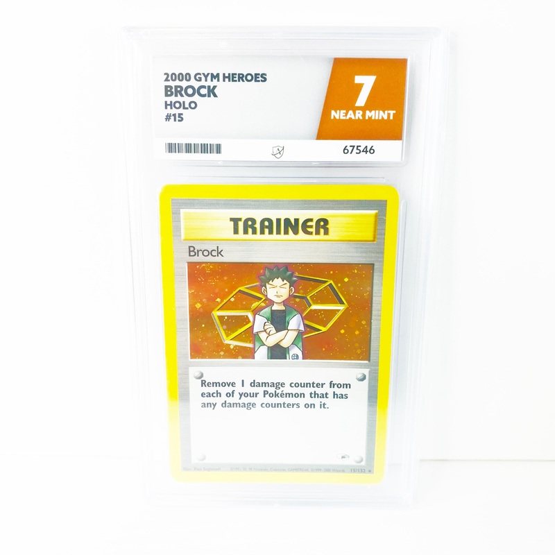 Pokemon Gym Heroes Brock Holo ACE Grading 7