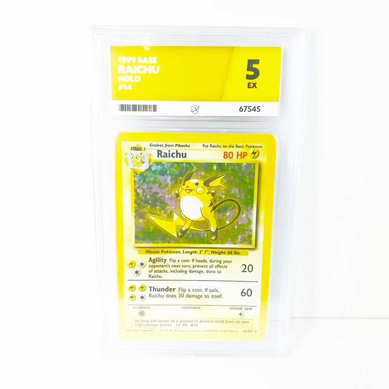 Pokemon Raichu Base Set Holo Ace Grading 5