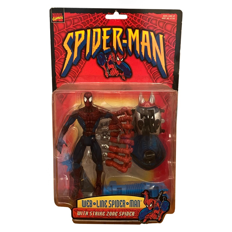 ToyBiz Marvel Comics SpiderMan Web-Line Spider-Man with Strike Zone Spider Action Figure