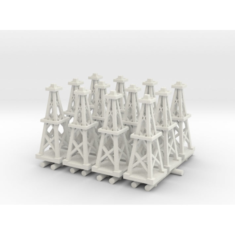 1/285 3D Printed Oil Derrick (x12)