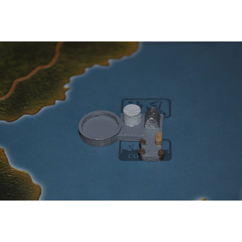 3D Printed Naval Base with AA Platform Style 2 (x5)