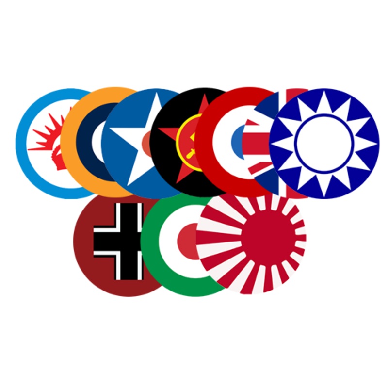 10pc Axis & Allies Global 1940 Roundel Production Tray Set