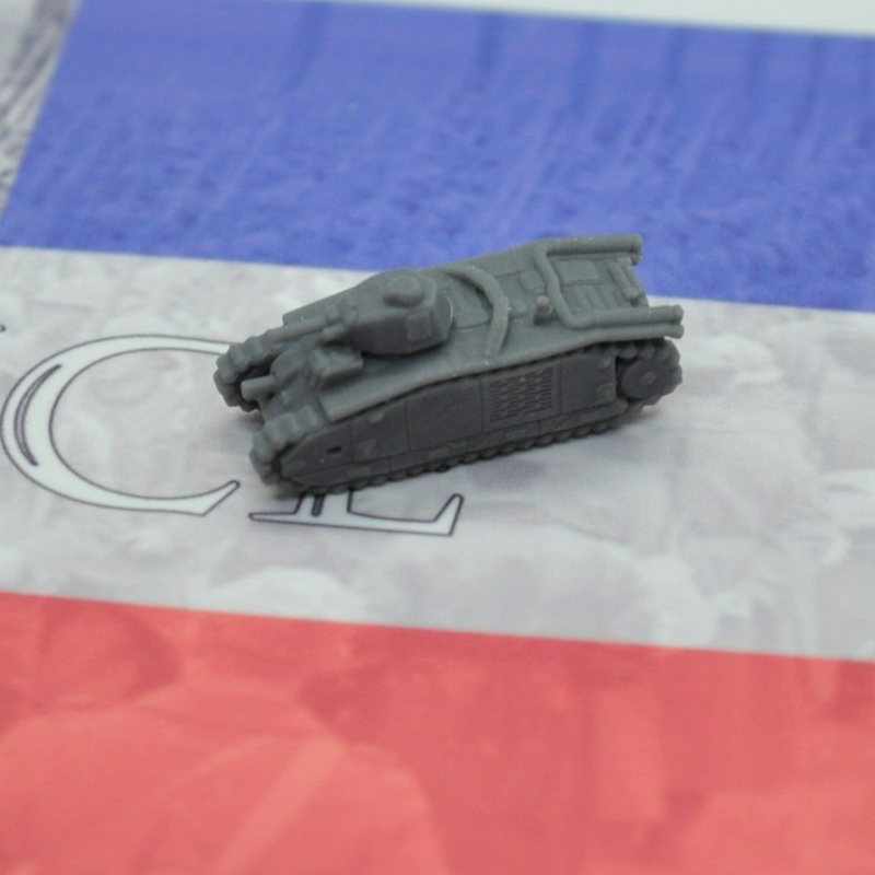 Micro Armour 3D Printed French Char B Heavy Tank (x10)