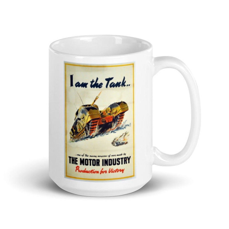 WW2 Propaganda Poster White glossy mug