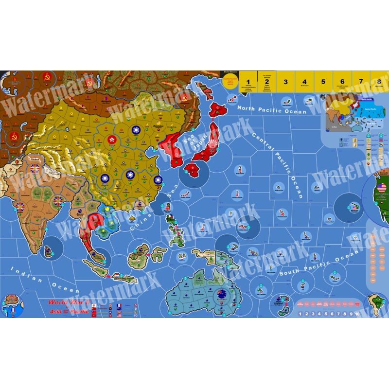 Word War II in Asia & Pacific Map 3rd Edition