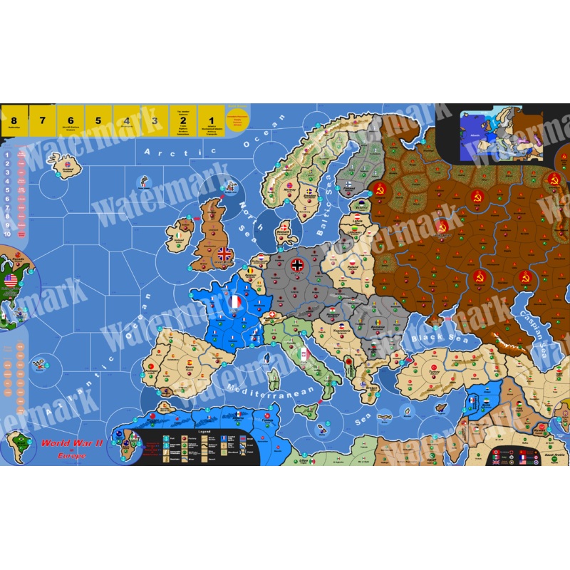World War II in Europe Map 3rd Edition