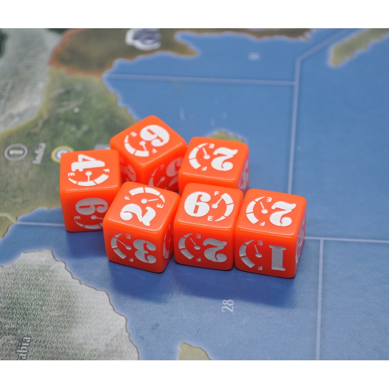 6pc Engraved Six-Sided Fuel/Movement Dice