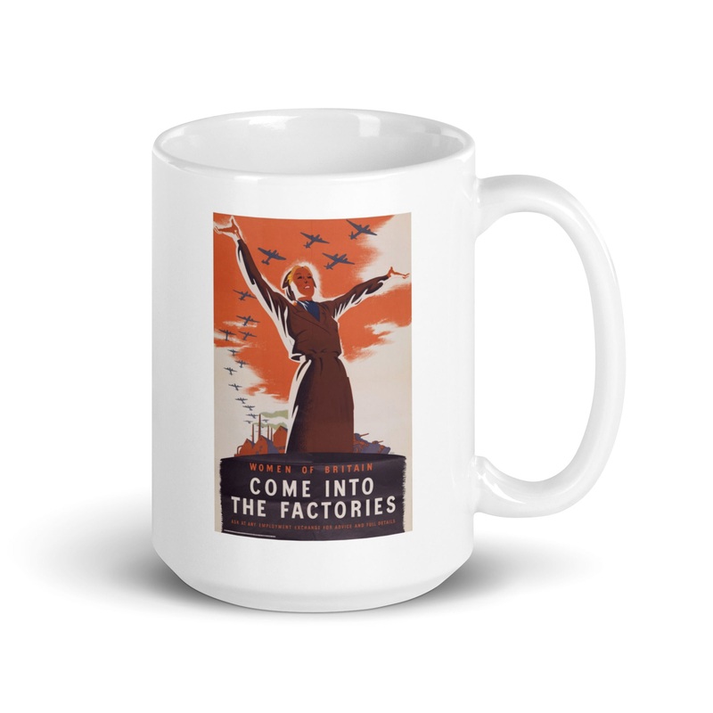 WW2 Era Poster White glossy mug