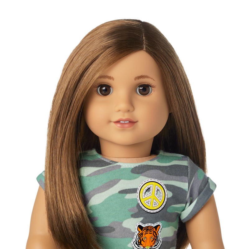 Truly Me 18-inch Doll #107 with layered straight brown hair
