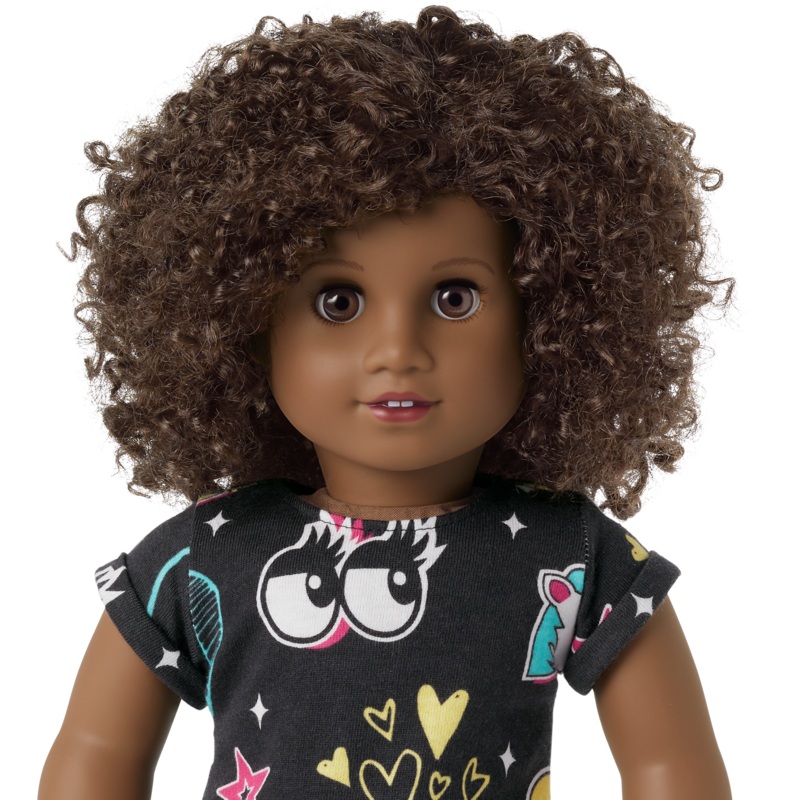 Truly Me 18-inch Doll #112 with short curly dark-brown hair