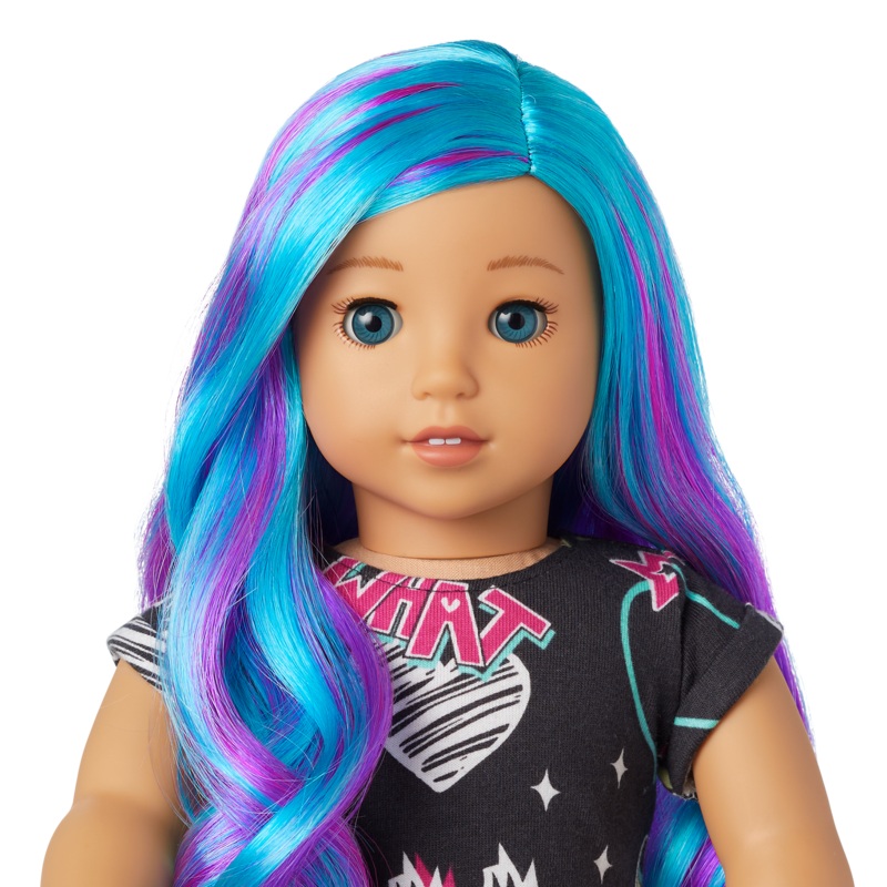Truly Me 18-inch Doll #119 with wavy blue-and-purple hair