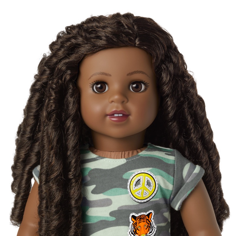 Truly Me 18-inch Doll #123 with long curly black-brown hair