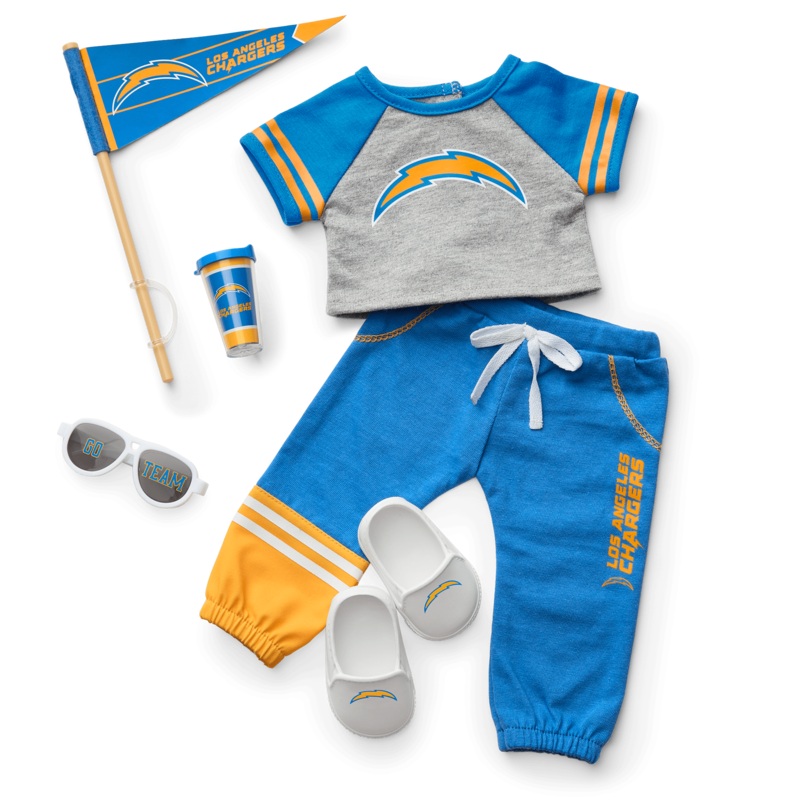 American Girl x NFL Los Angeles Chargers Fan Outfit & Accessories for 18-inch Dolls