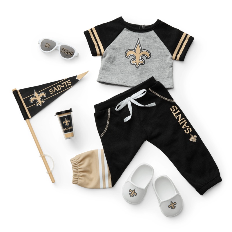 American Girl x NFL New Orleans Saints Fan Outfit & Accessories for 18-inch Dolls