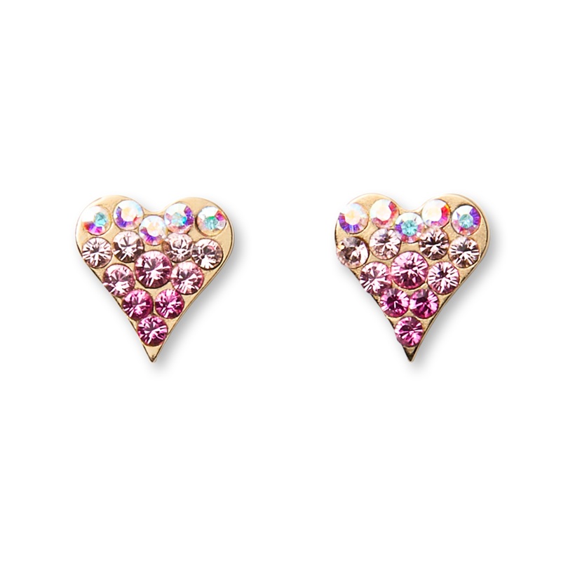 American Girl x Stephanie Gottlieb Rosy Shimmer Heart Stud Earrings for Girls