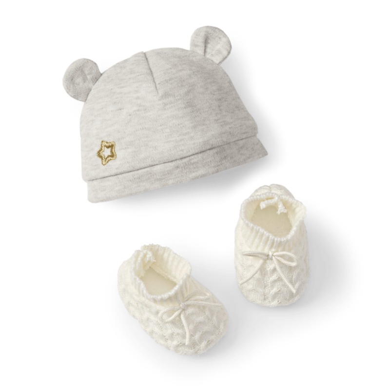 Baby Bear Hat & Booties for Bitty Baby Dolls