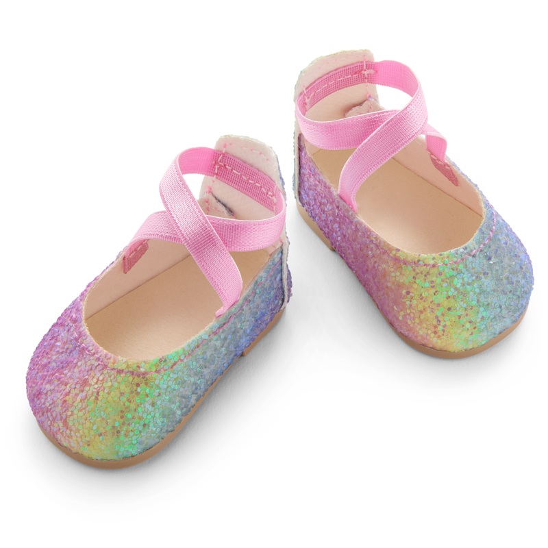 American Girl Rainbow Glitter Shoes for 18-inch Dolls