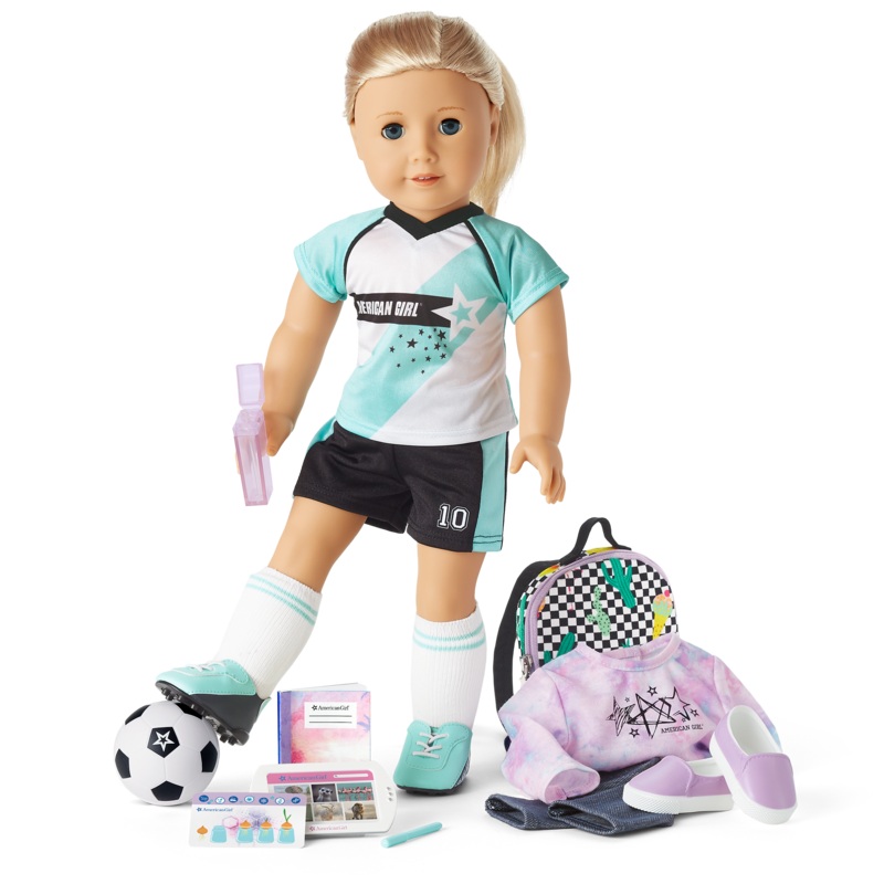 American Girl Truly Me Doll #27 and School Day to Soccer Play Set