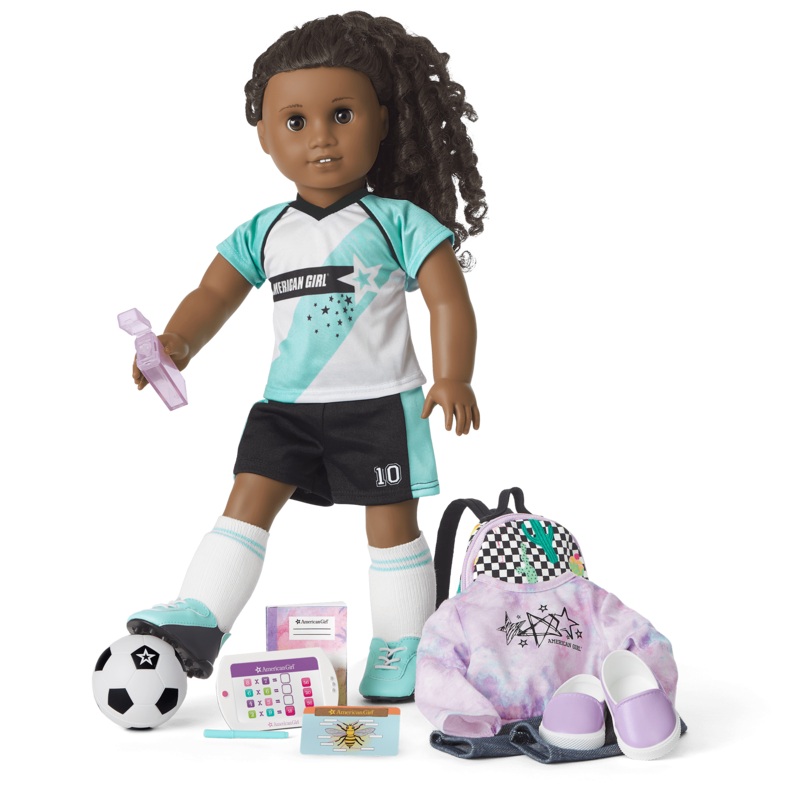American Girl Truly Me Doll #67 and School Day to Soccer Play Set